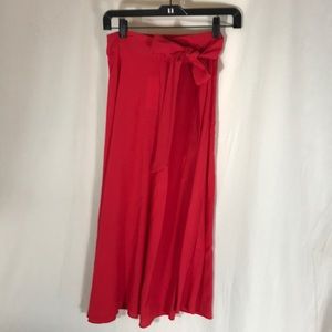 Side-Tie Flowy Midi Skirt